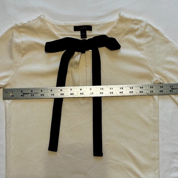 J. CREW LS KNIT TOP WITH BLACK VELVET BOW, XXS - Picture 6 of 7